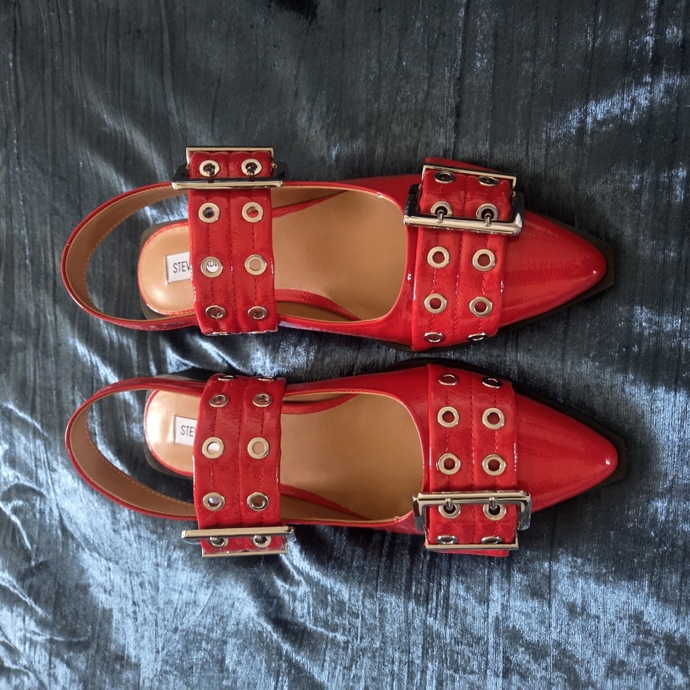 Steve Madden Red Slip On Slingback Women's Flats / Shoes Size 8 - Picture 3 of 5